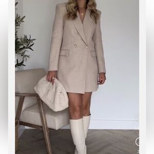 Zara Beige/Cream Blazer Dress